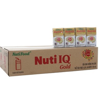 Lốc 4 hộp sữa bột pha sẵn nutifood nuti iq gold 110ml