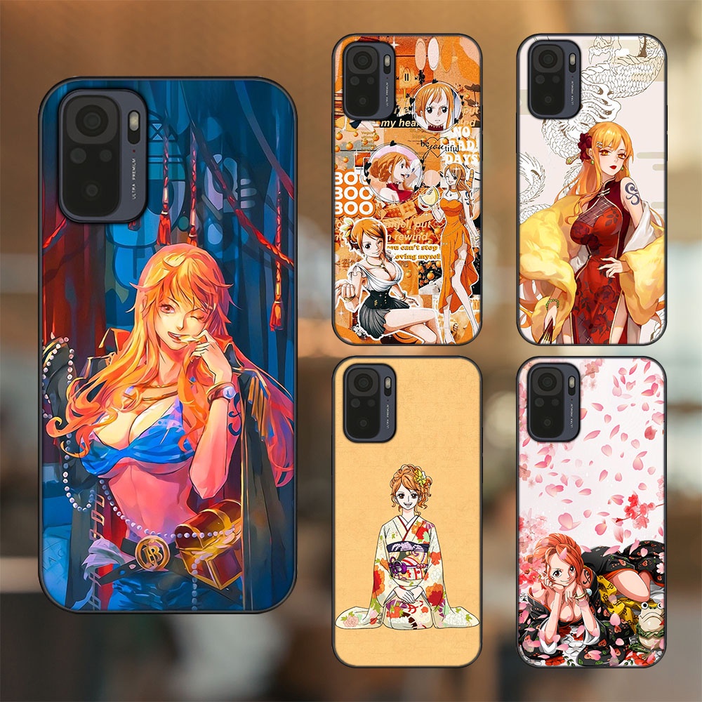 Ốp lưng Xiaomi Redmi Note 10, Note 10s viền đen in hình Nami One Piece Đảo Hải Tặc