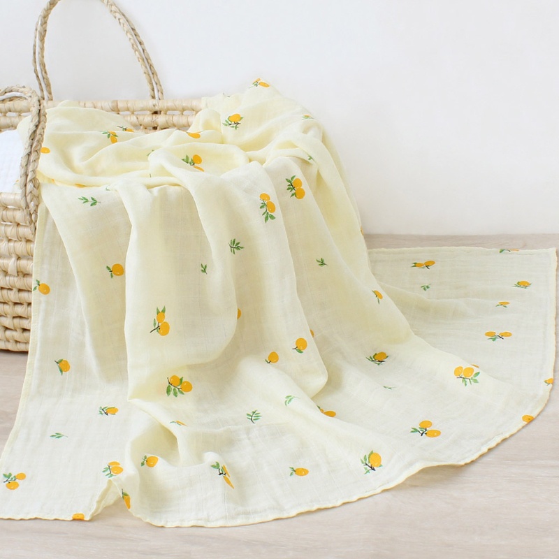 Chăn Quấn Em Bé 2 Lớp 120x120cm In Hình Đáng Yêu