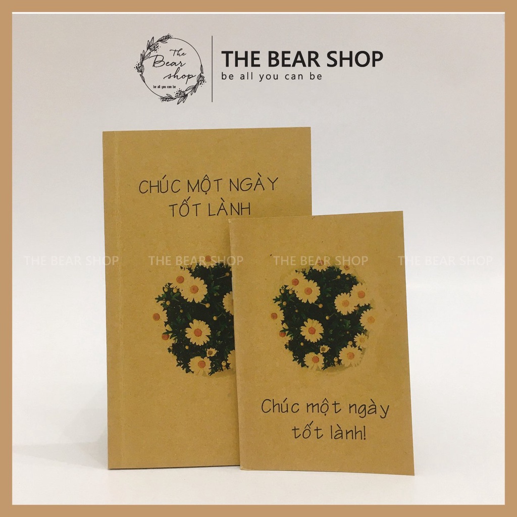 Combo sổ tay ghi chép handmade vintage giấy kraft - The Bear Shop