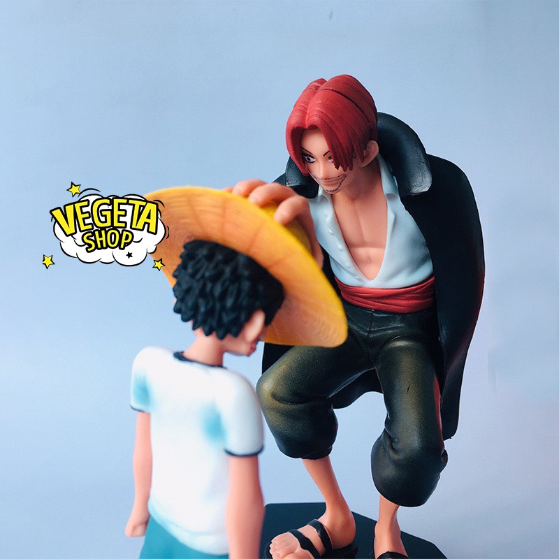 Mô hình One Piece - Monkey D Luffy và Shanks tóc đỏ - Hoạt cảnh Shanks mất tay vì cứu Luffy khóc nhè - Cao 18cm