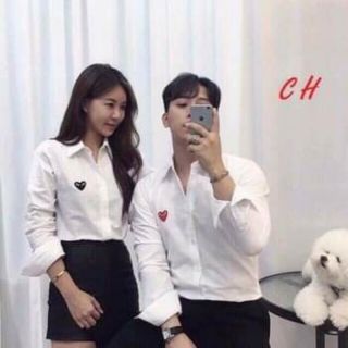 Sơ mi thêu tim dài tay _Ch