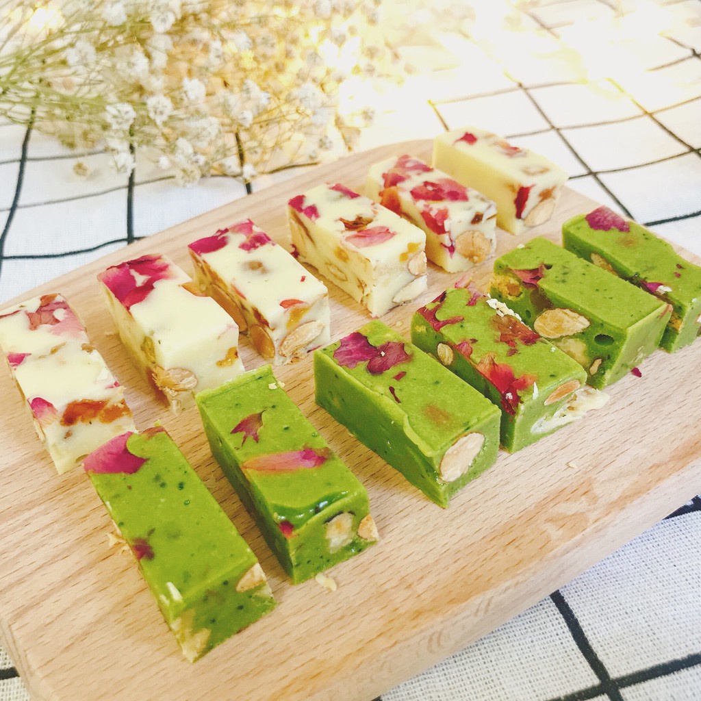 [ 60 kẹo Nougat ] set nguyên liệu ( không kèm bơ) làm kẹo Nougat /Kẹo hạnh phúc