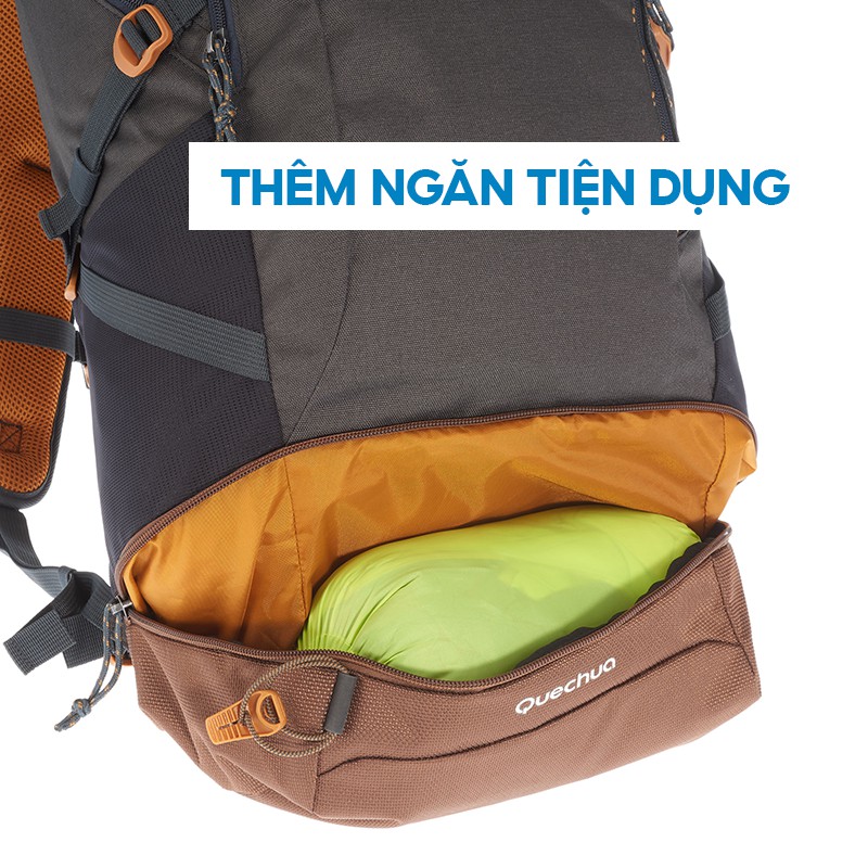 Balo thể thao cao cấp QUECHUA n-hiking leo núi, dã ngoại 30 lít - xám sẫm