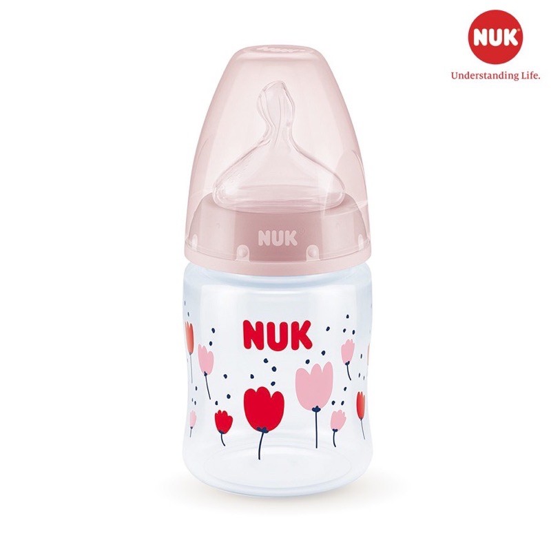 Bình Sữa Cảm Biến Nhiệt Nuk PP 150Ml / 300Ml Núm Ti Silicone