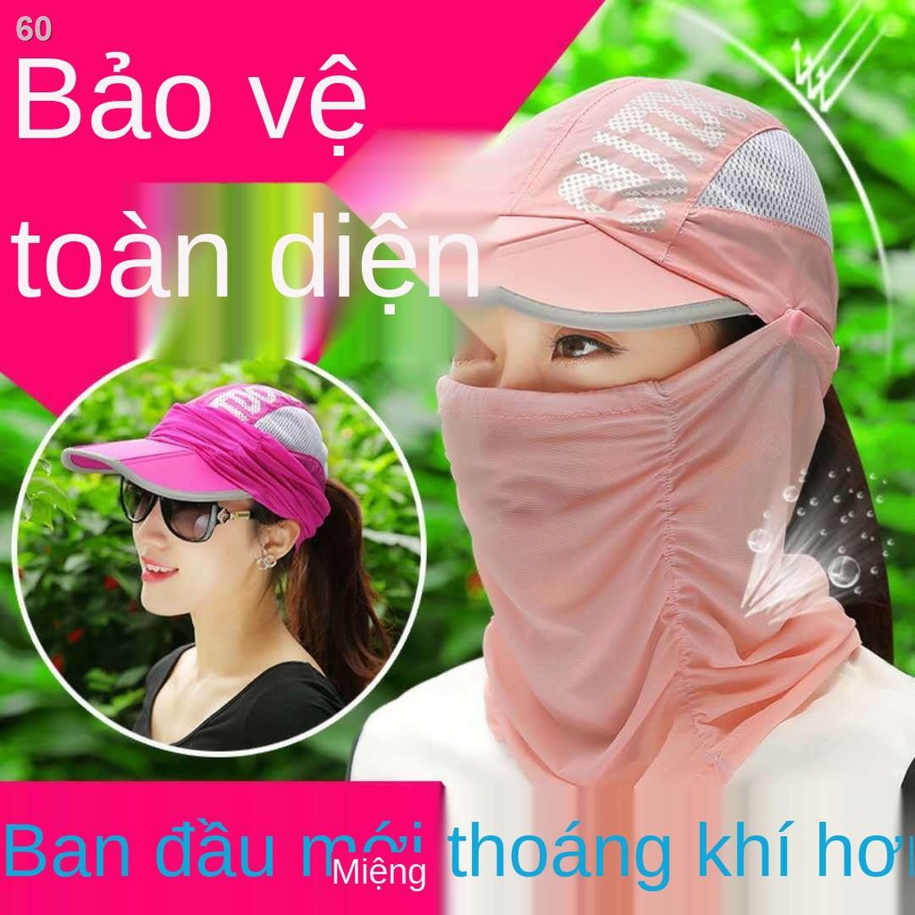 [mũ + khẩu trang] mũ nữ mặt nạ chống nắng mùa hè đi xe đạp gấp che câu cá namS