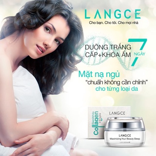 MẶT NẠ NGỦ DƯỠNG TRẮNG, CẤP VÀ KHÓA ẨM COLLAGEN+ 30ml LANGCE