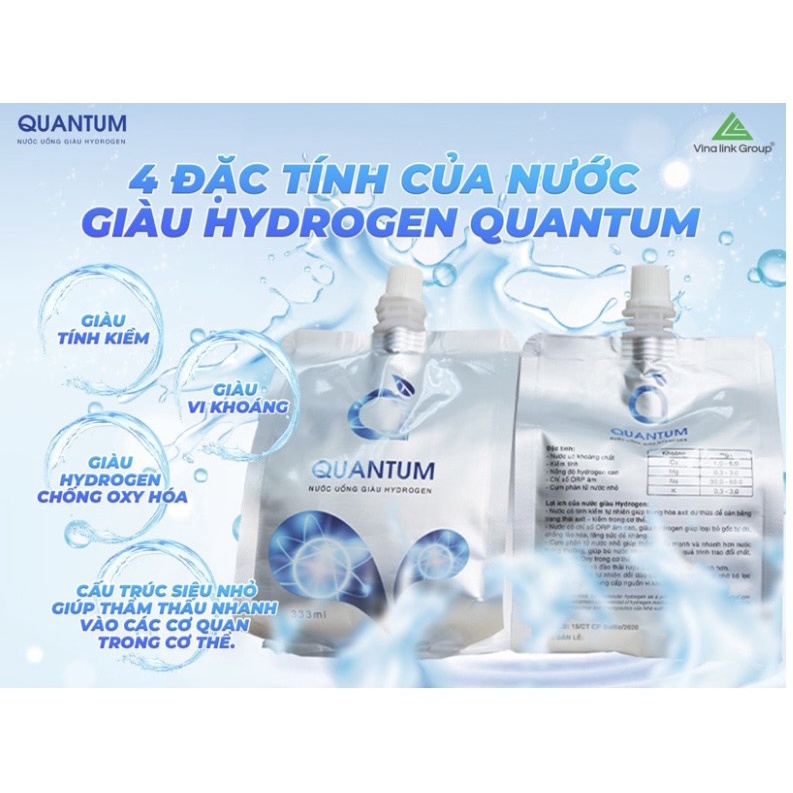 Nước QUANTUM Vinalink  giàu hydrogen túi 333ml.