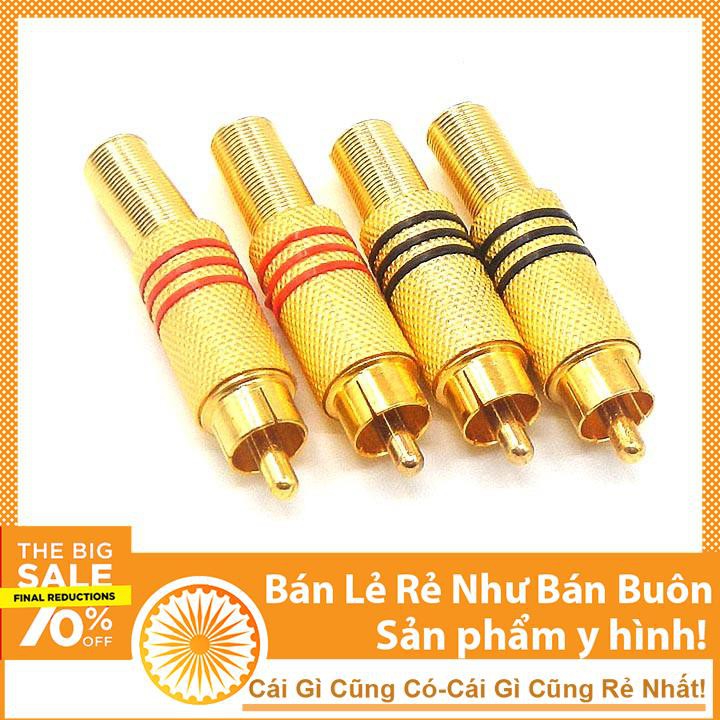 Jack Hoa Sen Mạ Vàng - Jack RCA AV Bắt Vít (1 chiếc)