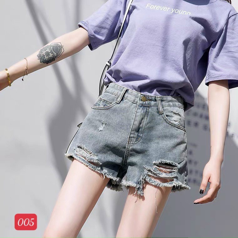 Quần short jean nữ lưng cao King168, quần short nữ cao cấp QS15
