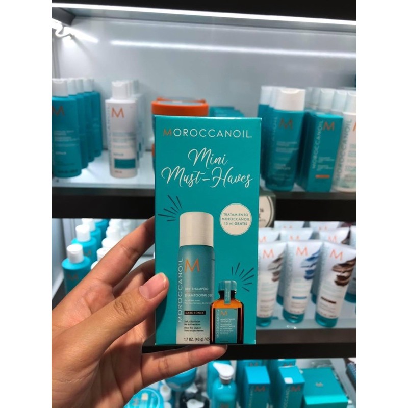 Set bộ dầu gội khô và tinh dầu dưỡng tóc Moroccanoil