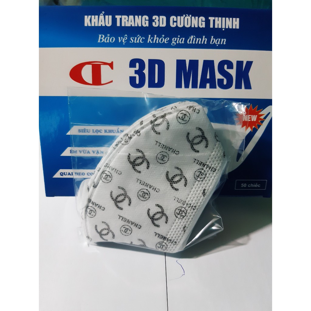 [SIÊU TỐT] Gói 10 Chiếc Khẩu trang 3D Mask Y Tế Cường Thịnh Xuân Lai Họa Tiết Trắng Trơn-LV-Chanell-Louis Vuttion | BigBuy360 - bigbuy360.vn