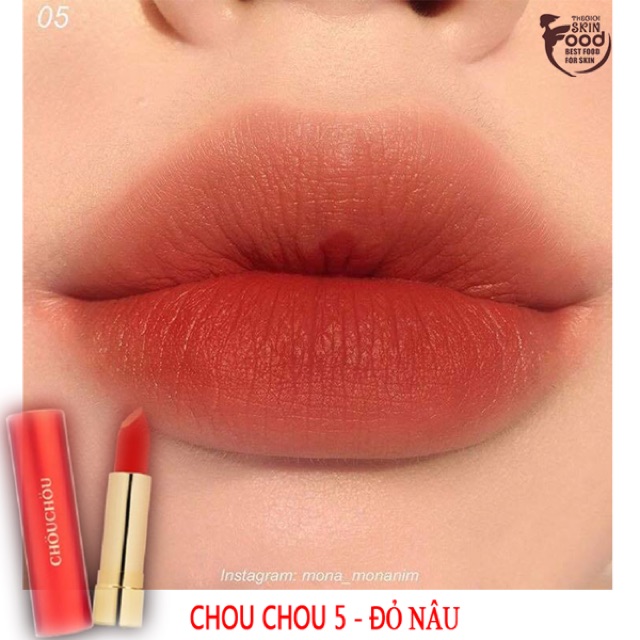 Son chou chou matte lipstick bản vỏ đỏ mùa giáng sinh siêu đẹp