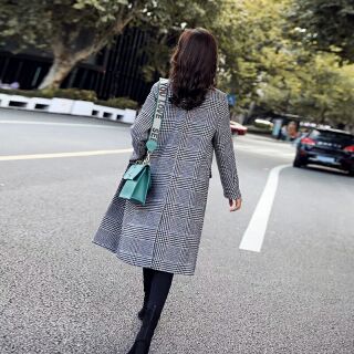 Áo khoác dạ kẻ siêu xinh