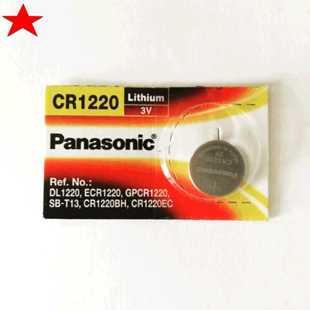 Pin đồng hồ CR1220 Panasonic 3V Lithium Vỉ 1 Viên chính hãng