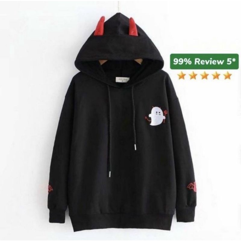 Áo hoodie,áo khoác nỉ con ma cute form rộng thời trang trẻ kèm video ảnh thật