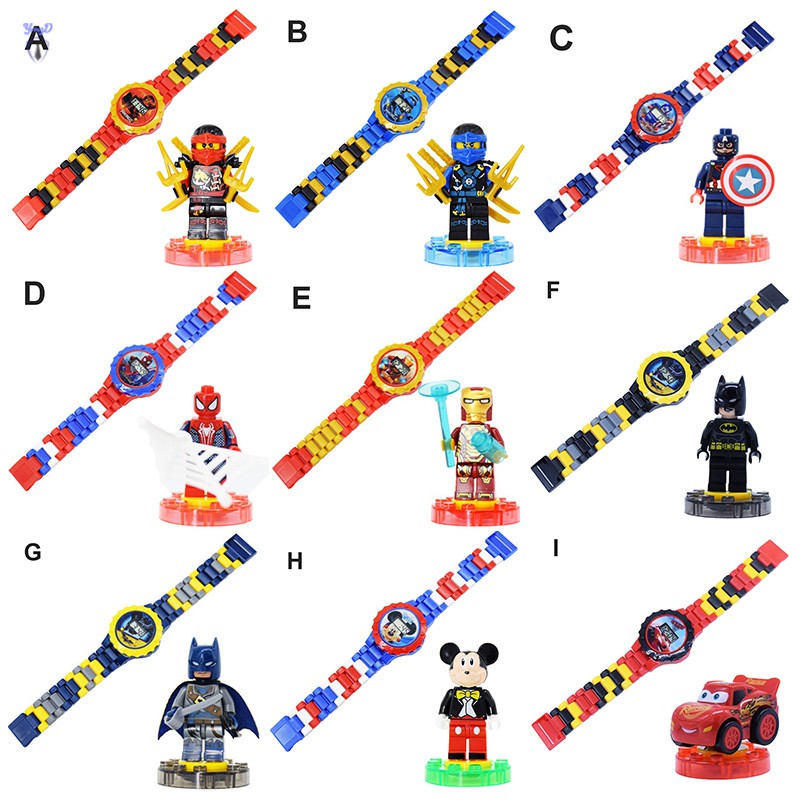 VN Đồng Hồ Đồ Chơi Lắp Ráp Hình Nhân Vật Siêu Anh Hùng Cho Bé