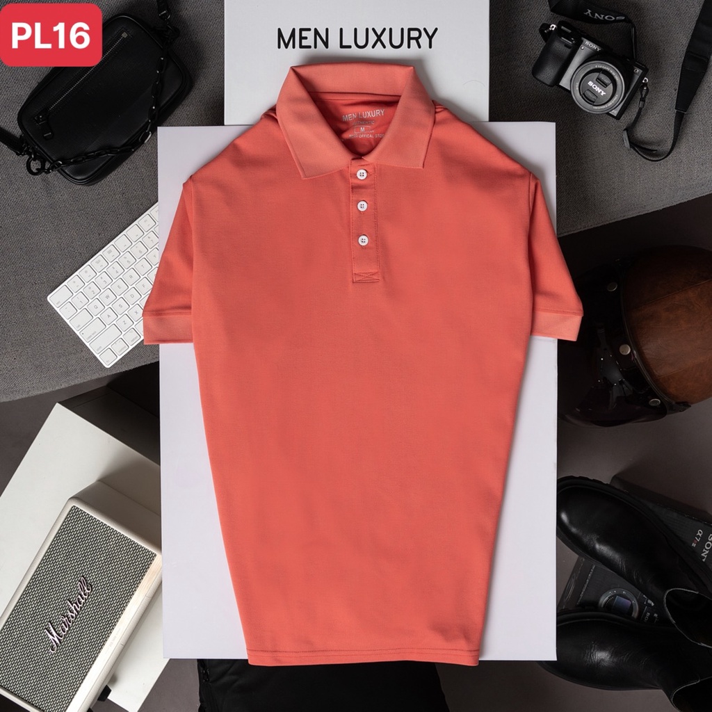 Áo thun Polo nam cổ bẻ MEN LUXURY vải cá sấu Cotton xuất xịn, Áo Polo trơn chuẩn form,sang trọng-lịch lãm