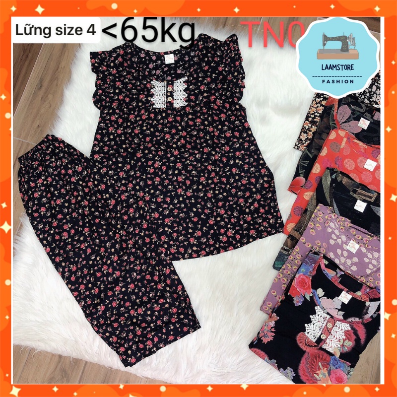 Đồ bộ nữ trung niên mặc nhà, bộ tole quần lững mềm mát