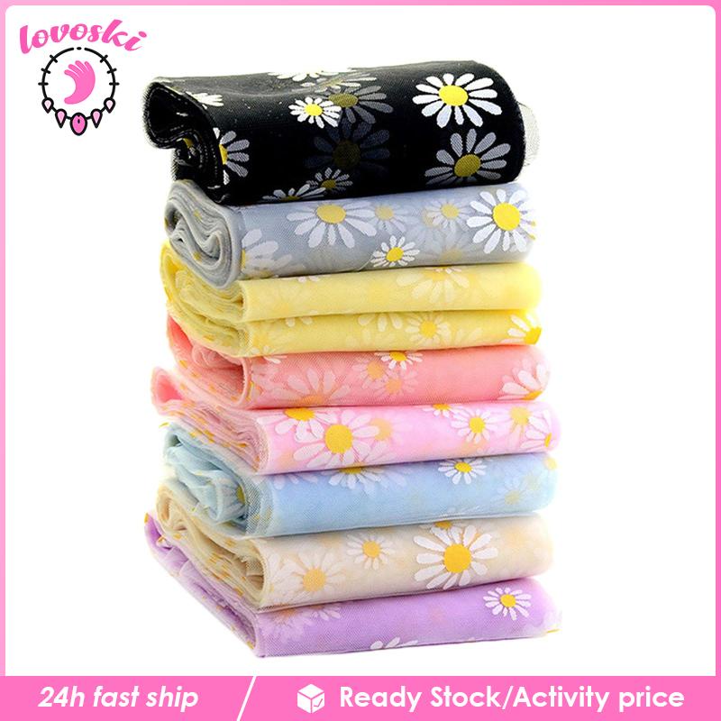 Set 8 Mạng Che Mặt Bằng Vải Tuyn Rộng 10cm Họa Tiết Hoa Cúc