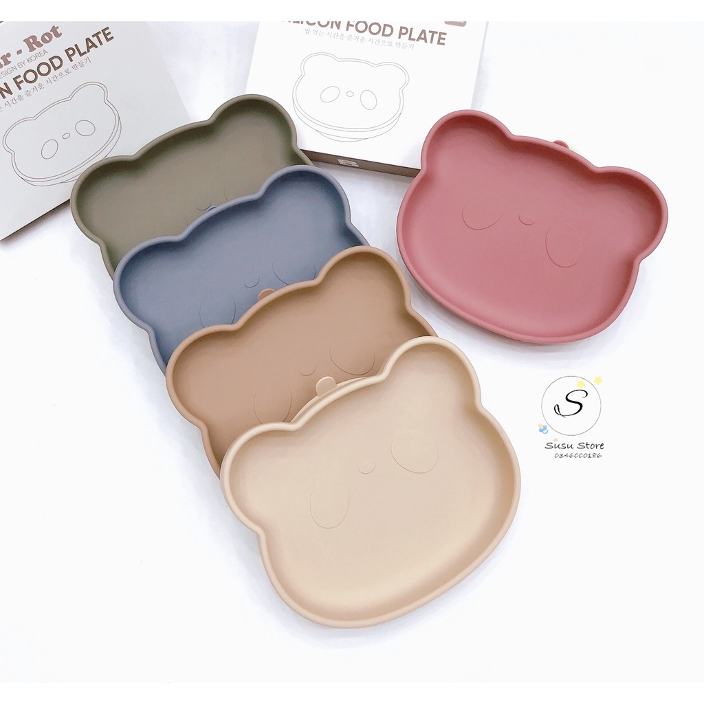 Đĩa hình gấu Bar rot silicon Hàn Quốc cho bé yêu