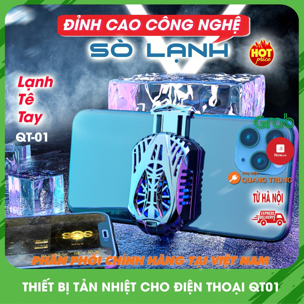 Quạt tản nhiệt điệt thoại công nghệ sò lạnh tiên tiến QT01, chống chai pin và tăng hiệu suất của máy chơi game cực thích