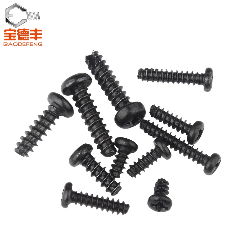 Vít Đầu Tròn Bằng Sắt Màu Đen Tự Cắt Tóc M2.6M3M4