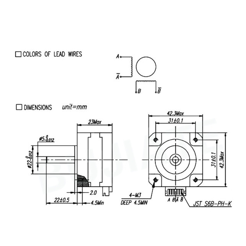 Động cơ bước 4-lead Nema 17 22mm 42 thay thế cho máy in 3D