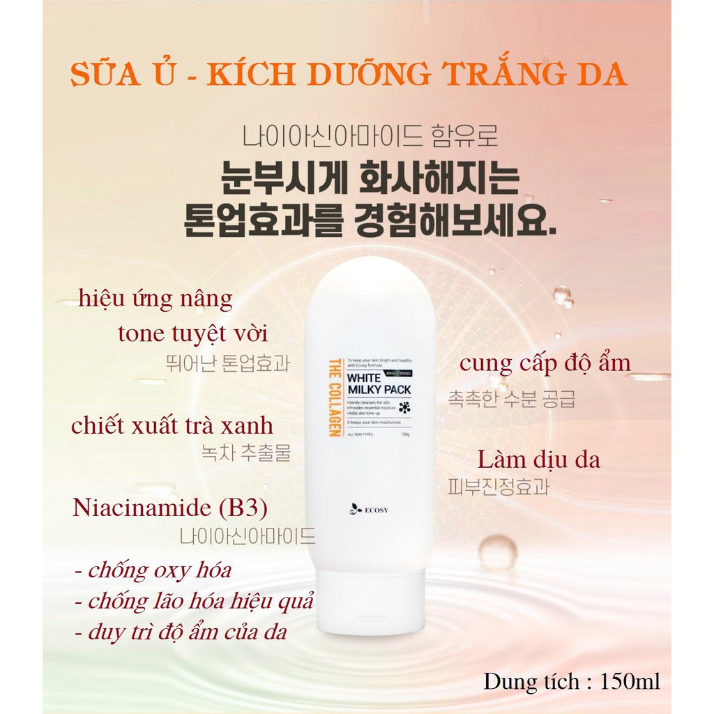Kem Ủ Trắng Chok Chok Brightening Cream 150g + Ecosy Nature White Milky Pack 150ml | BigBuy360 - bigbuy360.vn