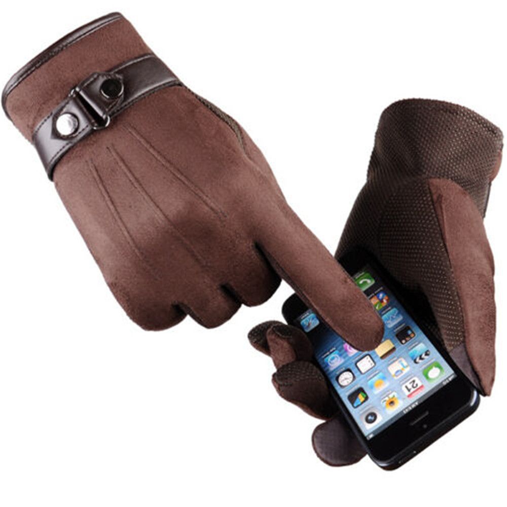 Găng tay da lót lông cừu giữ ấm có thể dùng màn hình cảm ứng tùy chọn màu sắc