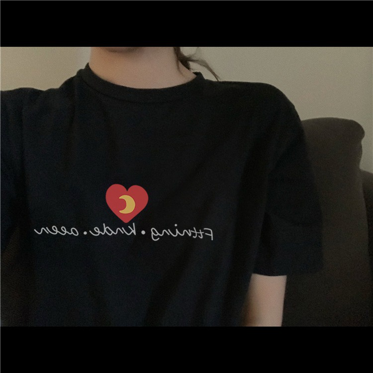 Áo thun SUXI ngắn tay cổ tròn in chữ đơn giản thời trang mùa hè cho nữ