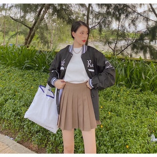[Hình thật do shop tự chụp] Áo bomber đen  2 lớp