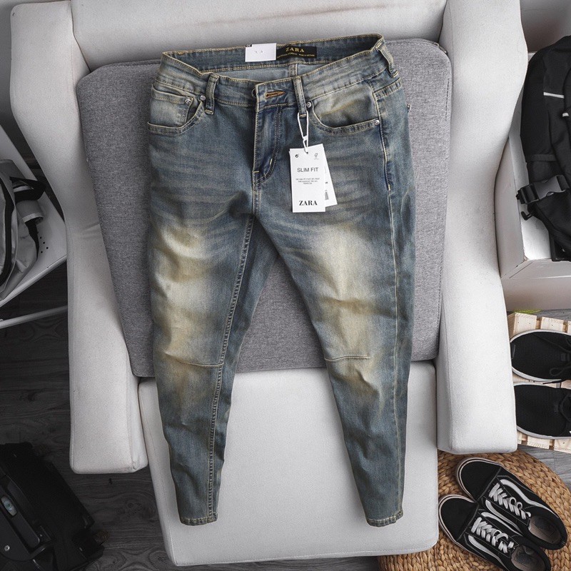 Quần jean rách ZR vnxk slim fit có thun co dãn thoải mái