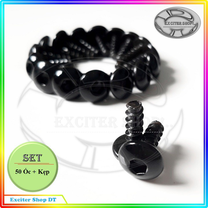 [Giá sỉ] Bịch 50 Ốc lục giác M6x15 (Màu đen)