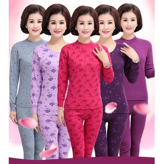 Bộ ngủ mặc nhà giữ nhiệt hàng Quảng Châu dành cho bà, mẹ, phụ nữ trung niên