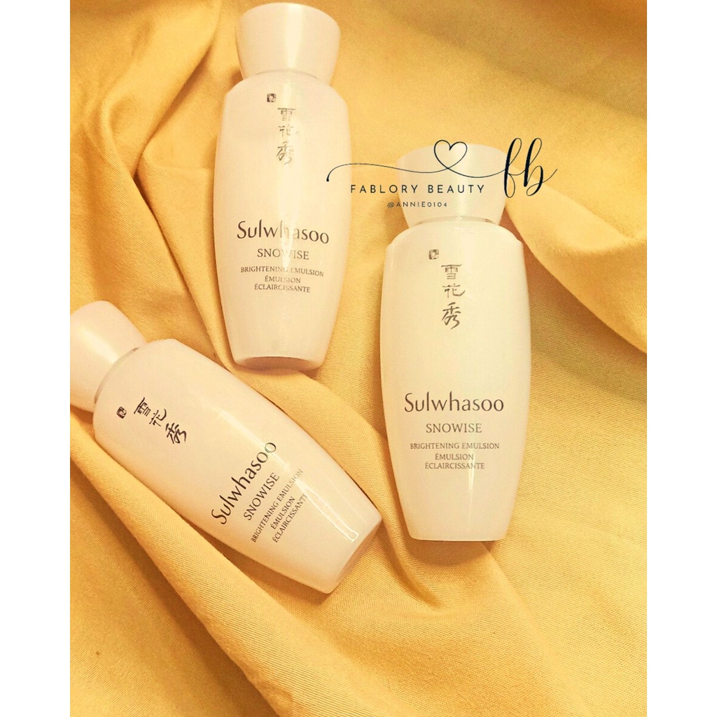 Sữa dưỡng bạch sâm SULWHASOO SNOWISE BRIGHTENING EMULSION 30ml dưỡng da mặt trắng sáng, cấp ẩm và giữ ẩm cho da khỏe