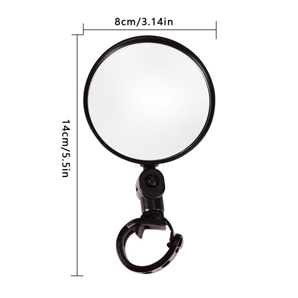 Gương Xe Đạp, Gương Chiếu Hậu Mini Xoay 360 Độ Loại Tròn 8cm Chính Hãng HANBIKE