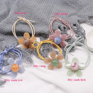 Dây cột tóc, buộc tóc hình bông hoa đá (BT 74)
