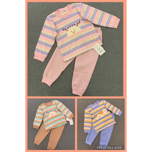 Quần áo bộ bé trai bé gái 1-5 tuổi  Bộ quần áo cotton lót lông mịn cao cấp 1121