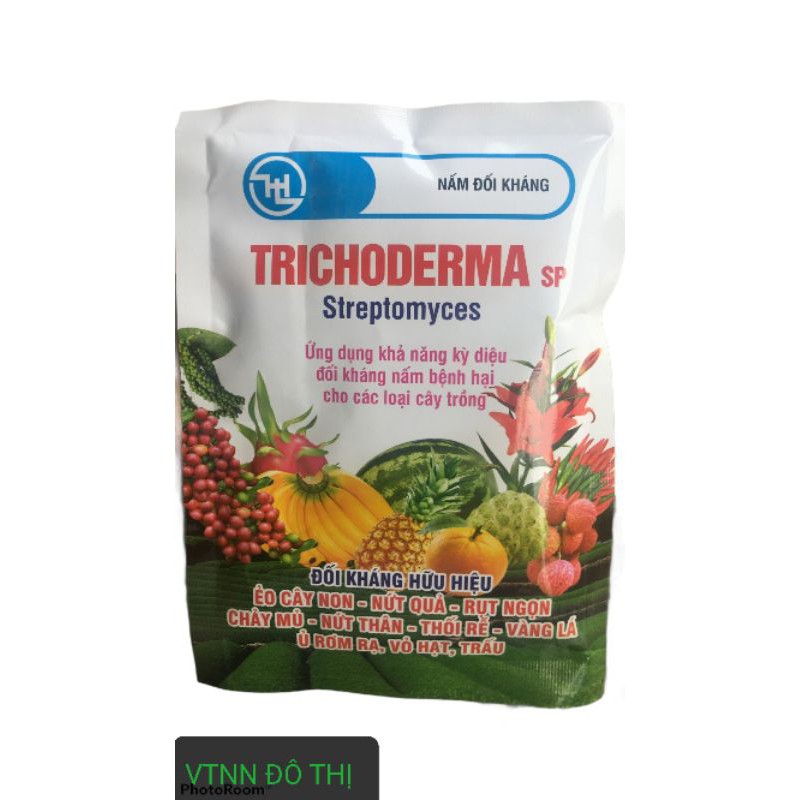 Chế phẩm sinh học Trichodema gói nhỏ phân hủy Xenlulo, đối kháng nấm hại cây trồng, ủ rơm rạ,chống thối rễ, vàng lá 100g