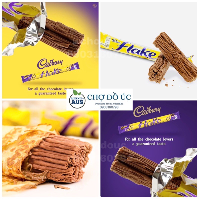 Chocolate sữa dạng thanh CADBURY Flake thanh 30g  - nhập Úc 🇦🇺