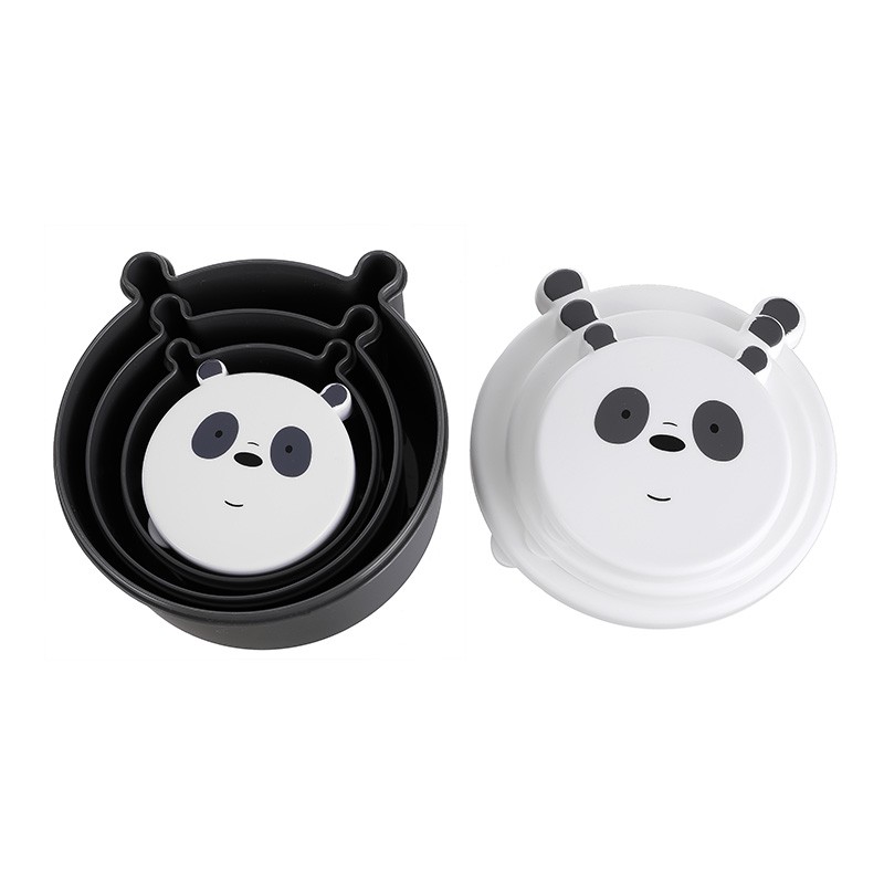 Set 4 hộp đựng thức ăn, thực phẩm anh em nhà gấu We Bare Bears Chúng tôi đơn giản là gấu chính hãng Miniso