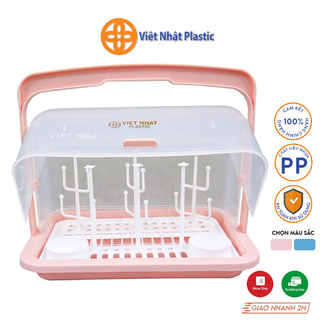 Khay nhựa úp cốc và bình sữa Việt Nhật Plastic có nắp đậy