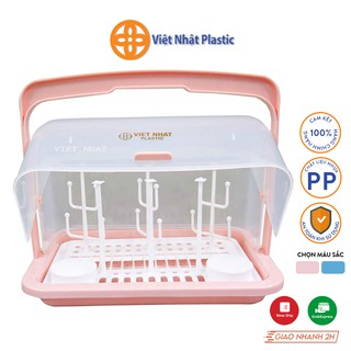 Khay nhựa úp cốc và bình sữa Việt Nhật Plastic có nắp đậy