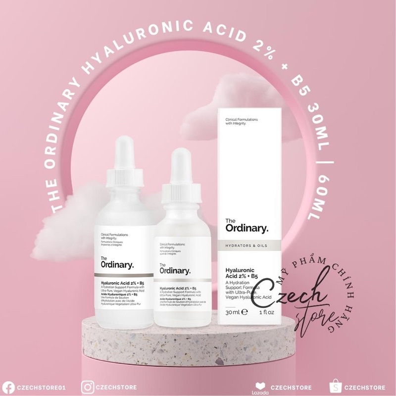 Serum cấp ẩm,phục da The Ordinary Hyaluronic Acid 2% + B5 30ml | 60ml