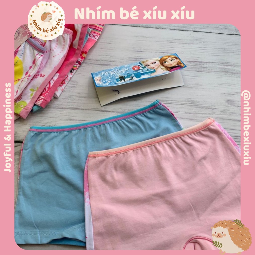 Combo 2 quần chip đùi/quần lót đùi cotton bé gái hình Elsa/Pony (15-28 kg) nhimbexiuxiu