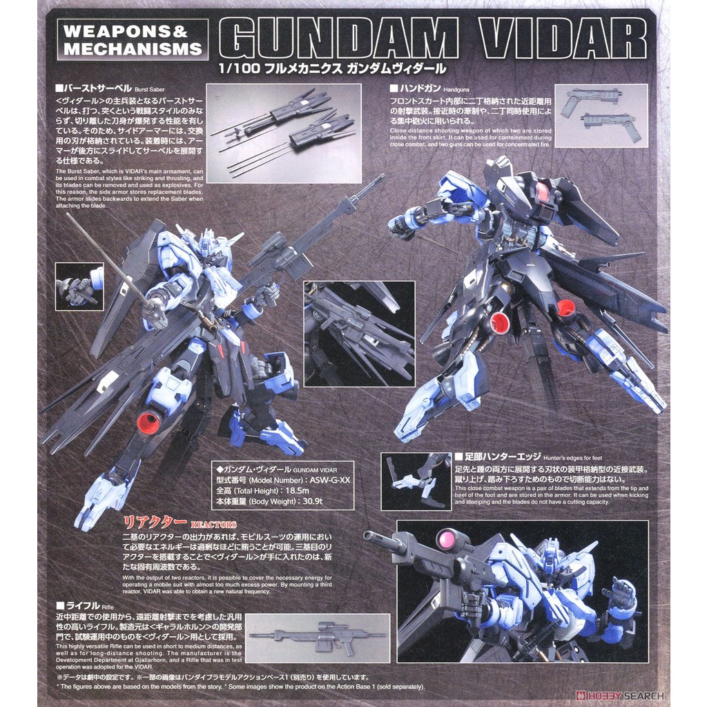 Mô Hình Gundam Full Mechanics 1/100 Gundam Vidar