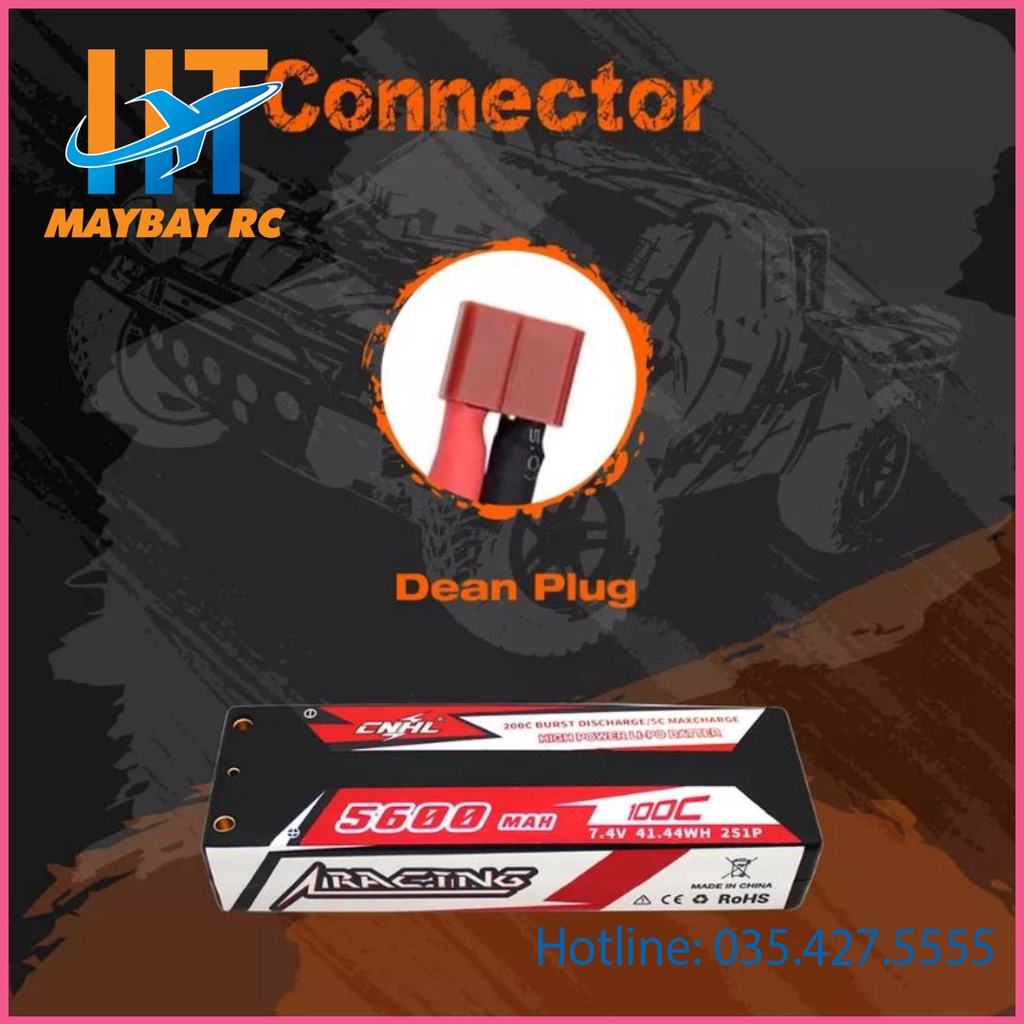 Pin lipo CNHL 2s 7.4V 5600mAh 100c cho xe đua....
