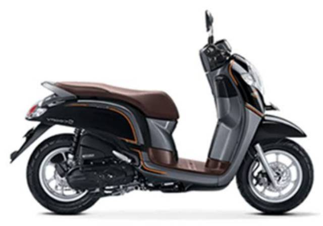 Miếng Dán Trang Trí Thân Xe Mô Tô Honda Scoopy Stylish 2017 Idling Stop Màu Đen