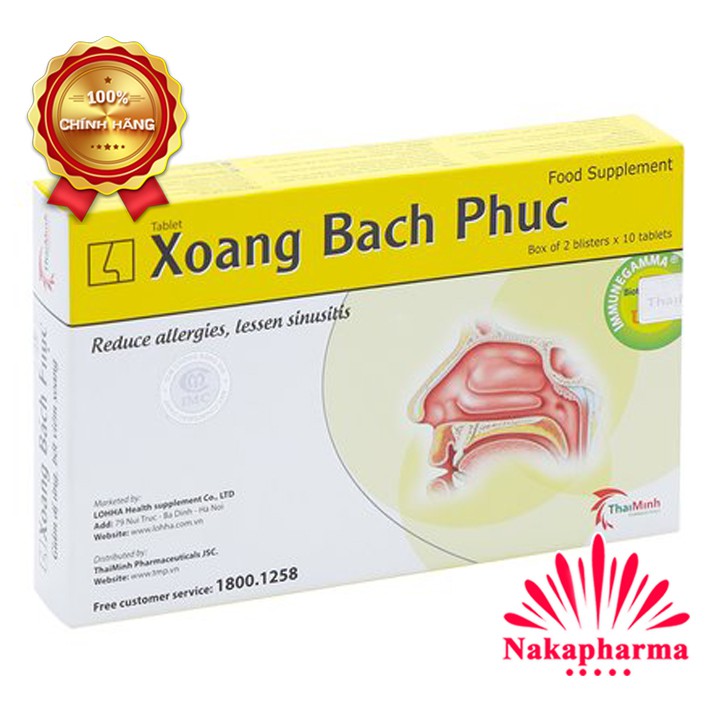 ✅ [6 TẶNG 1] Xoang Bách Phục – Giảm viêm xoang mạn tính, viêm mũi dị ứng, chảy nước mũi